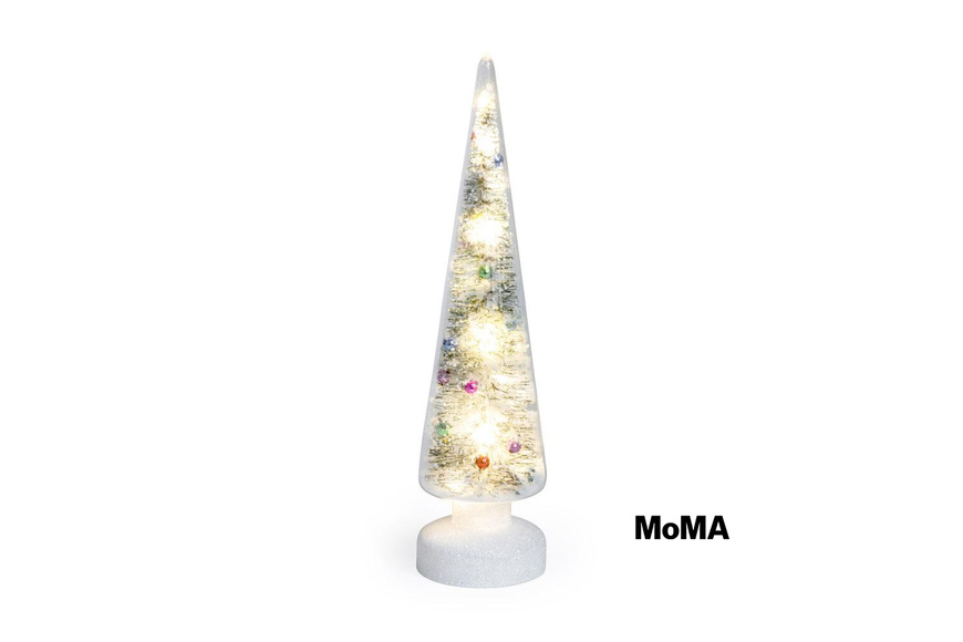 Christmas Tree by MoMA with Glass & LED Light, 35cm - Snowy Wonderland - 2