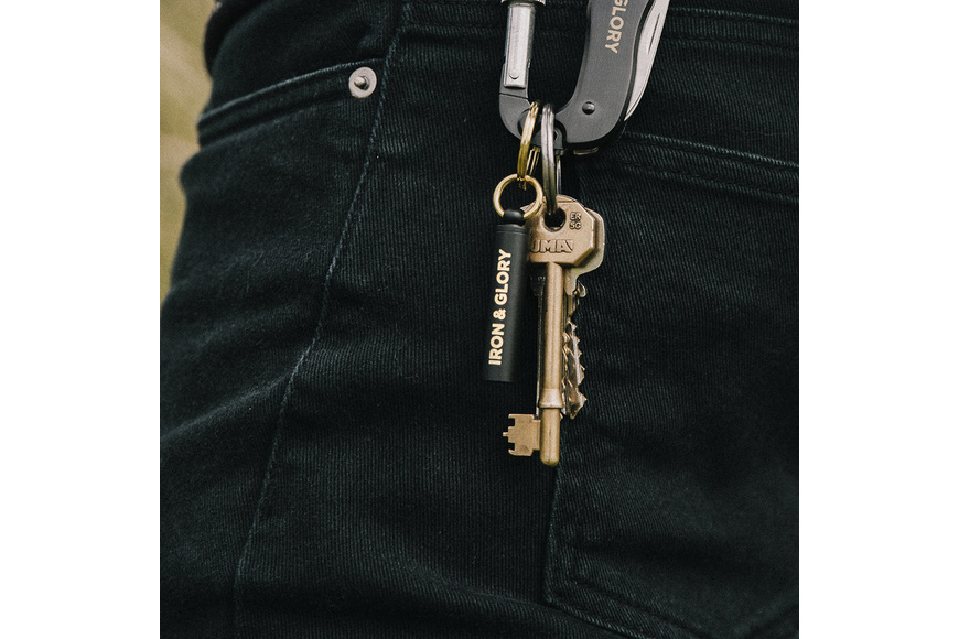 Iron & Glory Survival Whistle Keychain - Black