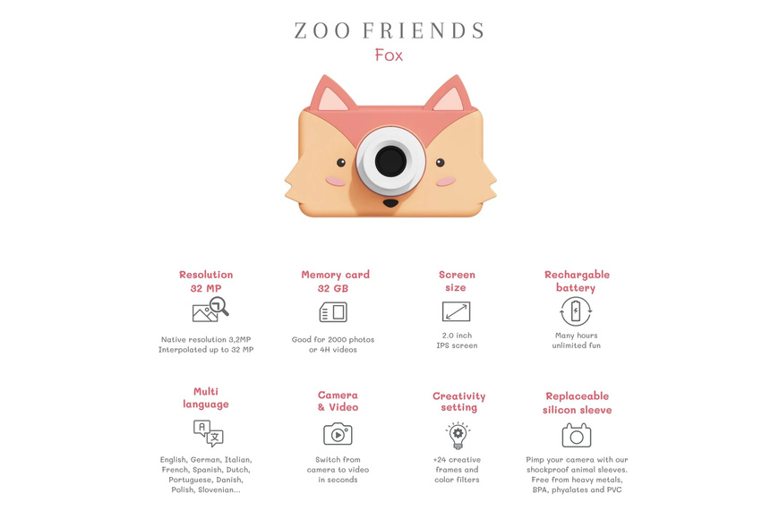 Zoo Friends Children's Digital Camera – Fox - 2 Zoo Friends Children's Digital Camera – Fox - 2