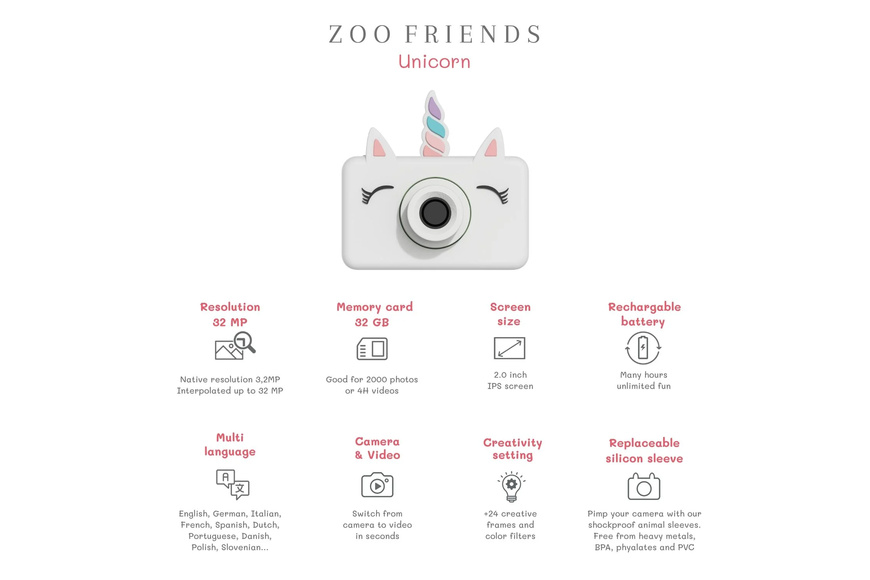 Zoo Friends Children's Digital Camera – Unicorn - 3 Zoo Friends Children's Digital Camera – Unicorn - 3