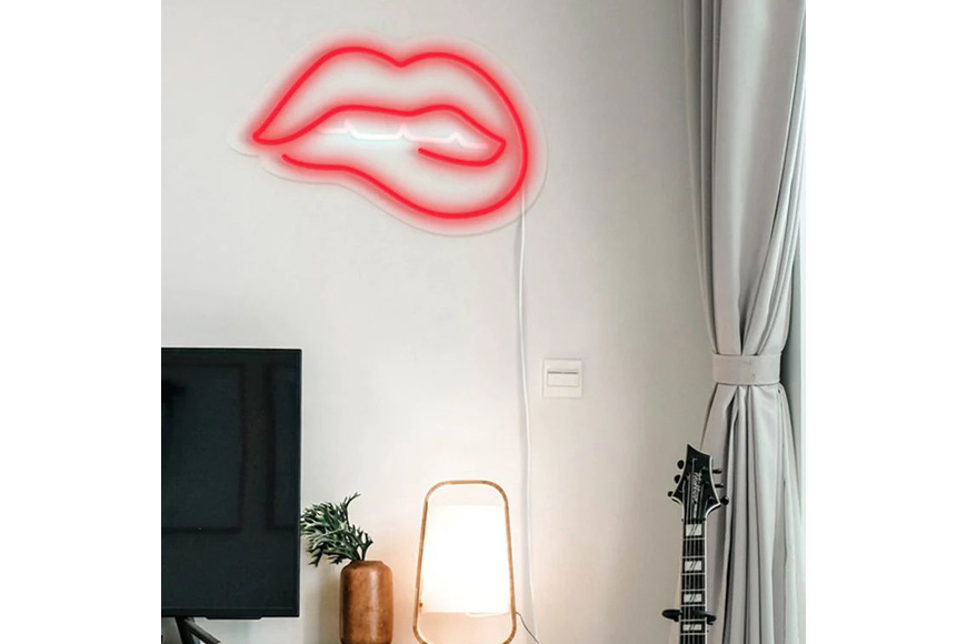 Επιτοίχιο USB Φωτιστικό Neon LED 40 x 19,2 x 0,55cm - Χείλη - 1 Επιτοίχιο USB Φωτιστικό Neon LED 40 x 19,2 x 0,55cm - Χείλη - 1