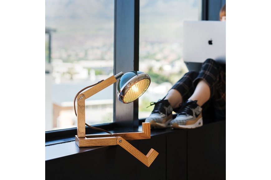 Lamp  Handmade Wooden, LED light Mr. Wattson, 40cm | Chiltern Green - 1