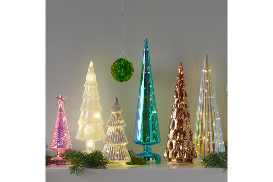 Christmas Tree by MoMA with Glass & LED Light, 37cm - Clear - 2