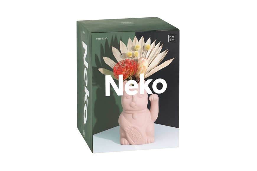 Ceramic Vase Meneki Neko 13x13x19.5 cm - Apricot - 3