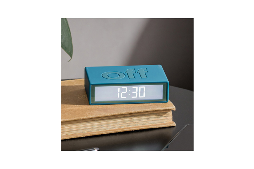 FLIP + Radio-controlled reversible LCD alarm clock - Dark Blue - 2