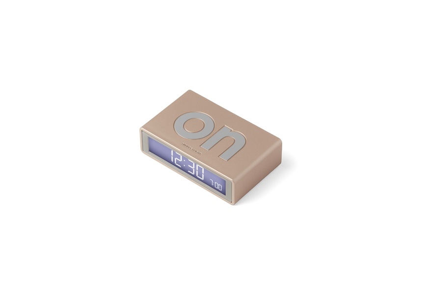 FLIP + Radio-controlled reversible LCD alarm clock (EU) - Soft Gold - 2