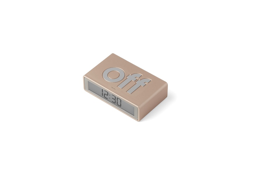 FLIP + Radio-controlled reversible LCD alarm clock (EU) - Soft Gold - 3