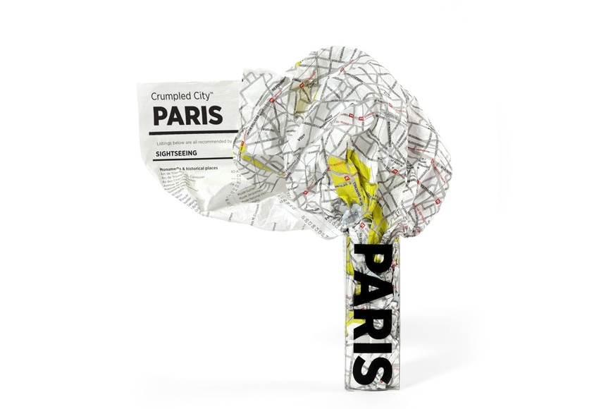 Crumpled City Map Paris Crumpled City Map Paris