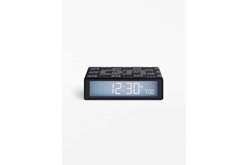 Lexon x Jean-Michel Basquiat | Reversible Alarm Clock FLIP+ - Crown Black Lexon x Jean-Michel Basquiat | Reversible Alarm Clock FLIP+ - Crown Black