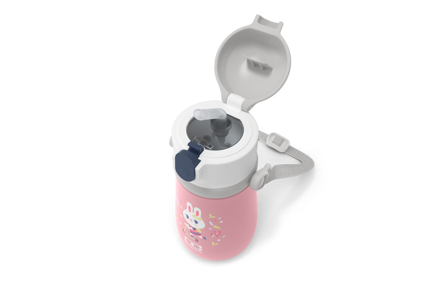 360ml Ισοθερμικό Μπουκάλι Monbento MB Stram - Pink Bunny - 1 360ml Ισοθερμικό Μπουκάλι Monbento MB Stram - Pink Bunny - 1