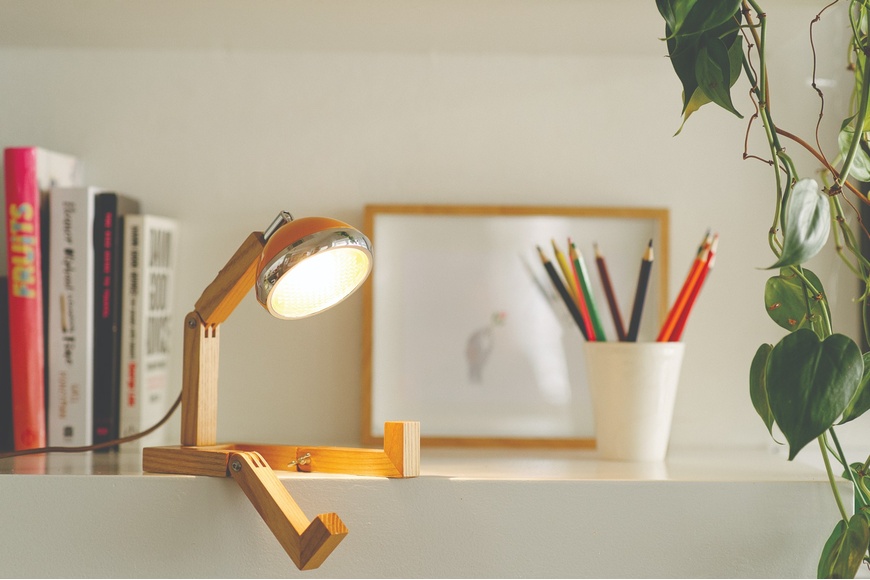Lamp Handmade Wooden, LED light Mr. Wattson, 40cm | McLaren Orange - 1
