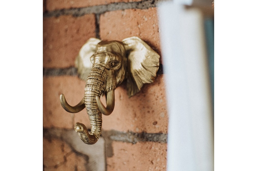 Iron & Glory Gold Elephant Key Hanger 13 cm x 14 cm x 10 cm - Never Forget - 3 Iron & Glory Gold Elephant Key Hanger 13 cm x 14 cm x 10 cm - Never Forget - 3