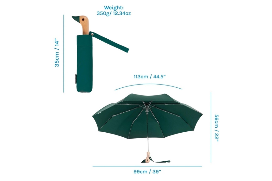 Forest Green Compact Duck Umbrella - 4