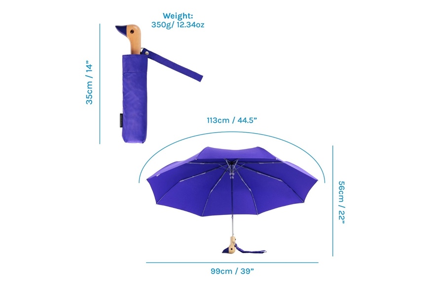 Royal Blue Compact Duck Umbrella - 3