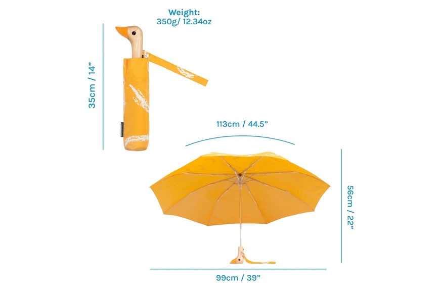 Original Duckhead Umbrella - Saffron Brush, Split with Handmade Duck Handle - 3
