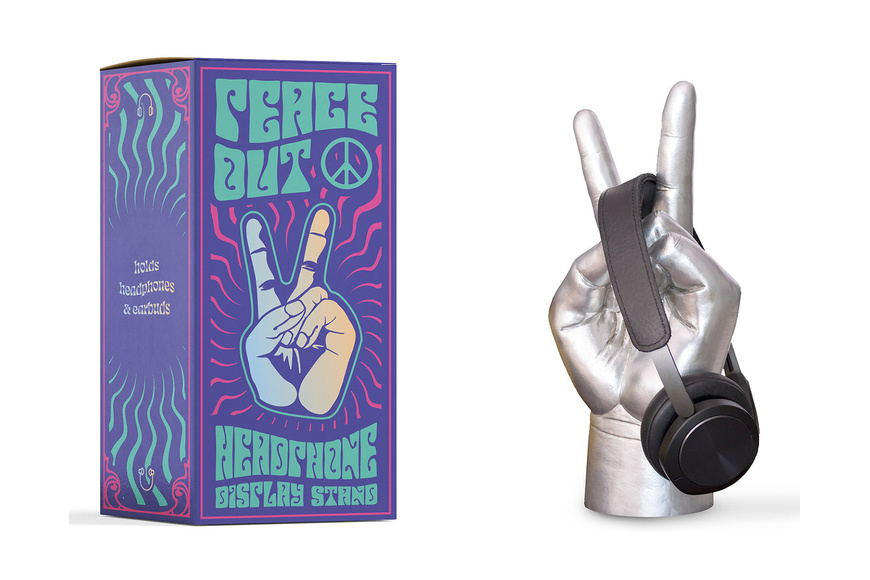 Peace sign organiser headphone display stand sculpture 13,5 x 28 x 9,5cm | 0.6Kg Peace sign organiser headphone display stand sculpture 13,5 x 28 x 9,5cm | 0.6Kg