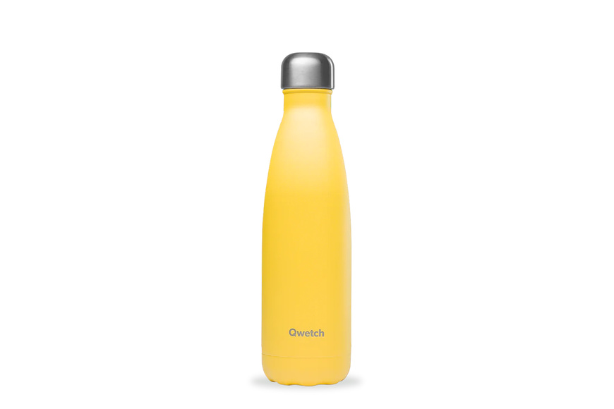 Insulated stainless steel bottle - Pop - Yellow - 0,5L Qwetch Insulated stainless steel bottle - Pop - Yellow - 0,5L Qwetch
