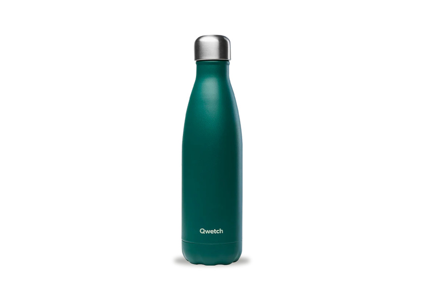 Insulated stainless steel bottle - Matt - Emerald green - 0,5L Qwetch