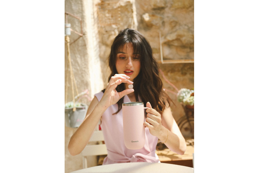 Cold Insulated Cup Pastel Rose With Handle - 600ml - 1 Cold Insulated Cup Pastel Rose With Handle - 600ml - 1