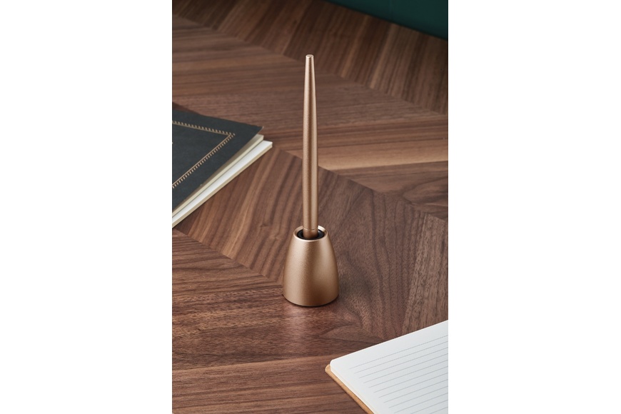SCRIBALU Rollerball Pen with Desk Stand - Light Gold - 7