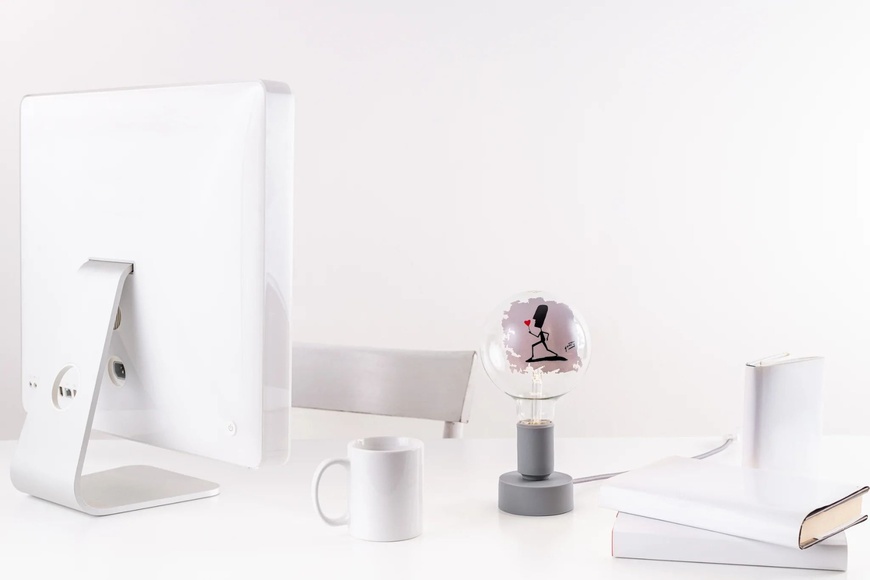 Tavolotto Lamp Base and Flower Tattoo Lamp - Grey - 2 Tavolotto Lamp Base and Flower Tattoo Lamp - Grey - 2