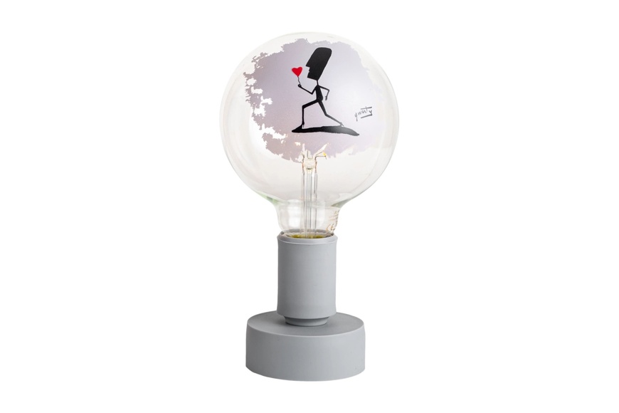 Tavolotto Lamp Base and Flower Tattoo Lamp - Grey Tavolotto Lamp Base and Flower Tattoo Lamp - Grey