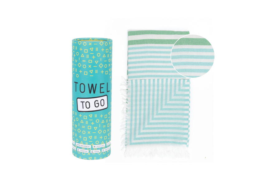 Πετσέτα Towel To Go σε συσκευασία Δώρου  1.80 x 1.00 m Bali - Τιρκουάζ / Πράσινο