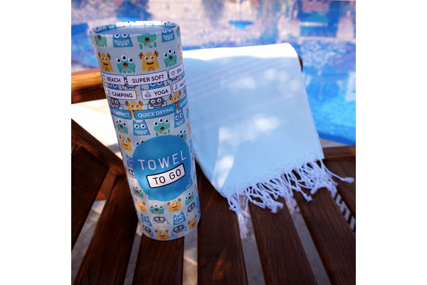 Παιδικό Poncho Towel to Go σε συσκευασία Δώρου 1.80 x 1.00 m - Μπλε - 3