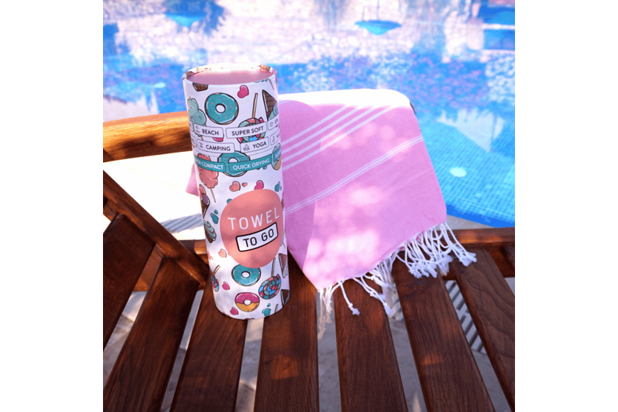 Παιδικό Poncho Towel to Go σε συσκευασία Δώρου 1.80 x 1.00 m - Ροζ - 2