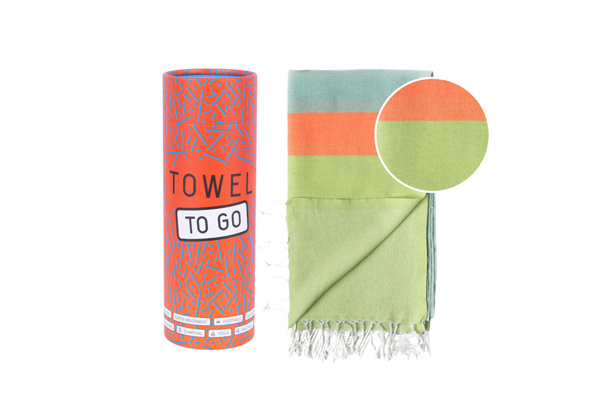 Πετσέτα Towel To Go σε συσκευασία Δώρου  1.80 x 1.00 m Neon - Πράσινο / Μπλε