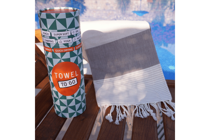 Πετσέτα Towel To Go σε συσκευασία Δώρου  1.80 x 1.00 m Palermo - Καφέ / Μπεζ - 2