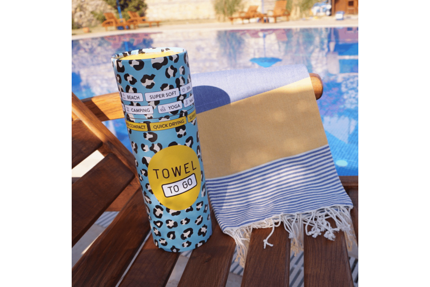 Πετσέτα Towel To Go σε συσκευασία Δώρου  1.80 x 1.00 m Palermo - Μπλε / Κίτρινο - 2