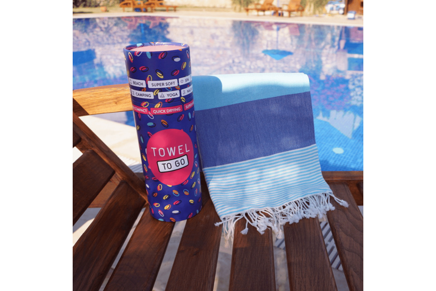 Πετσέτα Towel To Go σε συσκευασία Δώρου  1.80 x 1.00 m Palermo - Μπλε / Τιρκουάζ - 1