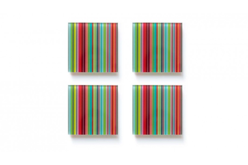 Glass Coaster Set - Stripes
