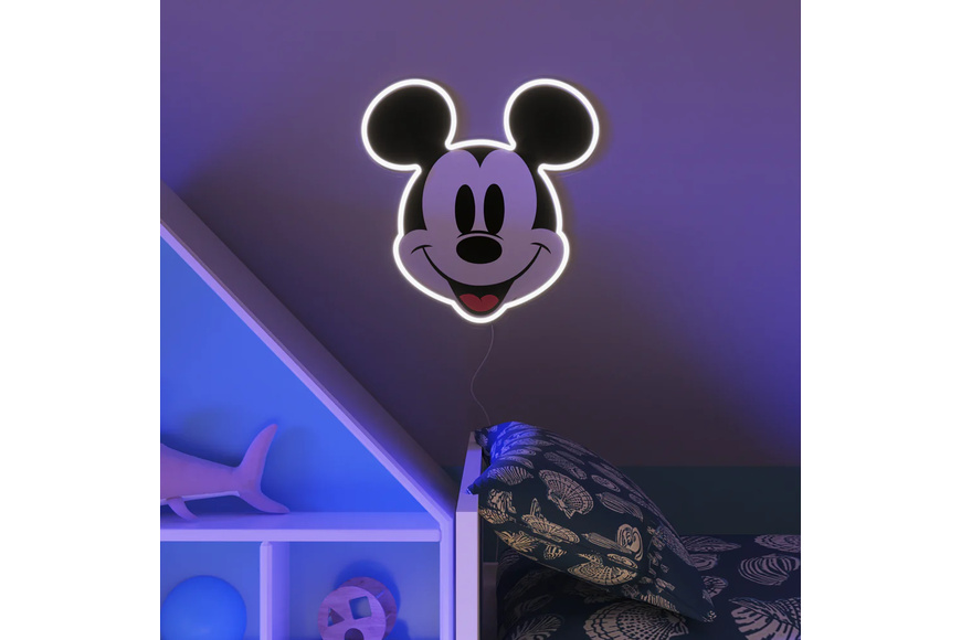 Επιτοίχιο Φωτιστικό Neon LED 25.5 x 26 cm - Disney Mickey Τυπωμένο Πρόσωπο - 1