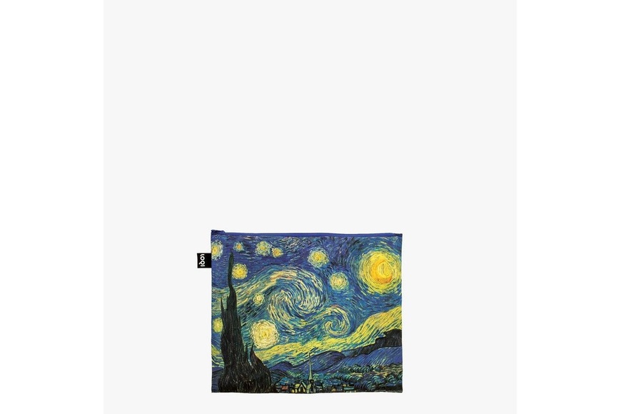 LOQI Set Zip Pockets Recycled | VINCENT VAN GOGH - Irises, A Wheatfield With Cypresses, The Starry Night - 1